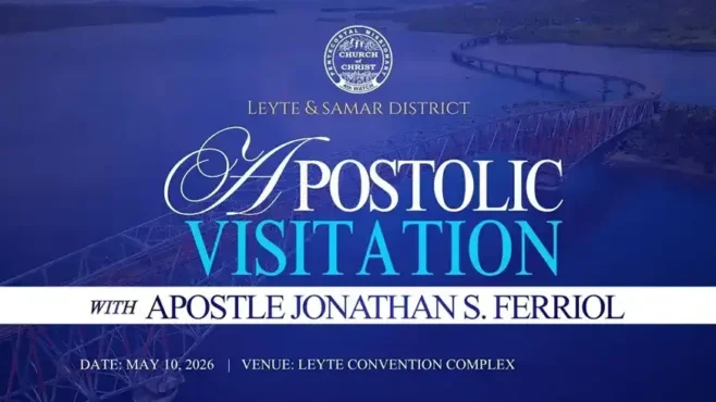 Apostle Jonathan Ferriol ministers during the first-ever Apostolic Visitation in Leyte and Samar as PMCC (4th Watch) brethren gather under the theme Great Exploits of Faith.