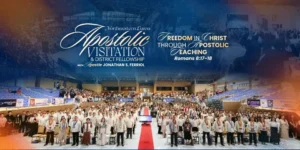 Apostle Jonathan S. Ferriol delivers a message during Apostolic Visitation NWLD at the AATF Global Prayer Mountain.