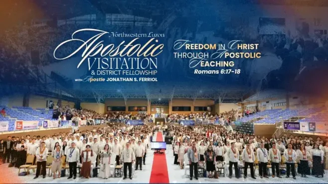 Apostle Jonathan S. Ferriol delivers a message during Apostolic Visitation NWLD at the AATF Global Prayer Mountain.