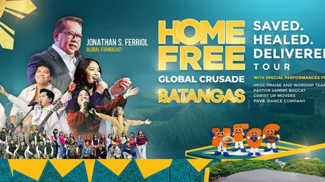 Thousands of Batangueños respond to the Gospel during the Home Free Global Crusade Batangas, professing faith in Jesus Christ and participating in the altar call.