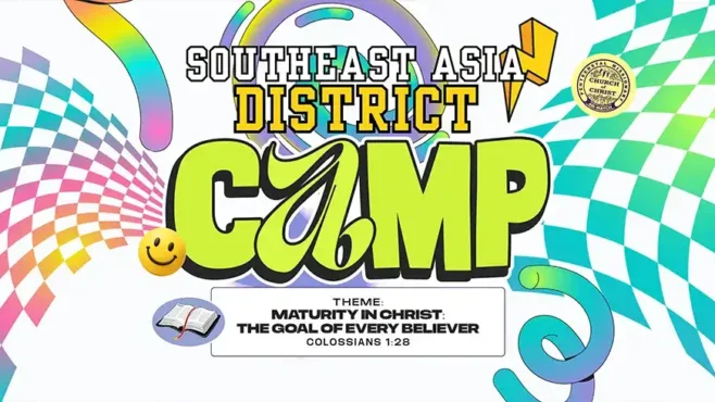 Brethren worship during the Southeast Asia District Camp 2026 in Thailand as Apostle Jonathan S. Ferriol leads the Grand Worship Service celebrating spiritual renewal and souls won for Christ.