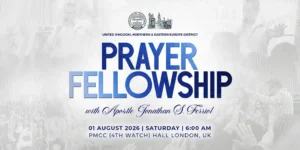 UKNEED Prayer Fellowship 2026 gathers ministers and brethren at the PMCC London Hall for prayer and worship.