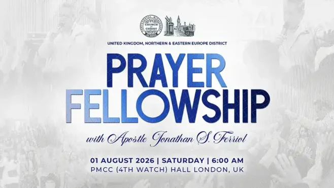 UKNEED Prayer Fellowship 2026 gathers ministers and brethren at the PMCC London Hall for prayer and worship.