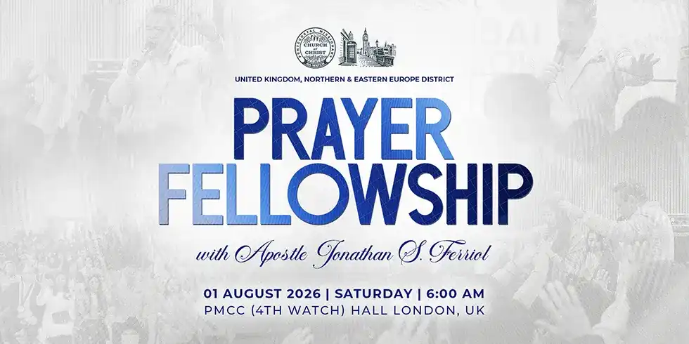 UKNEED Prayer Fellowship 2026 gathers ministers and brethren at the PMCC London Hall for prayer and worship.
